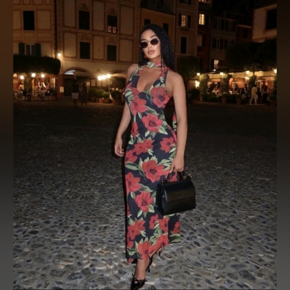 Zara Floral Print Tulle Scarf Dress - Picture 2 of 13